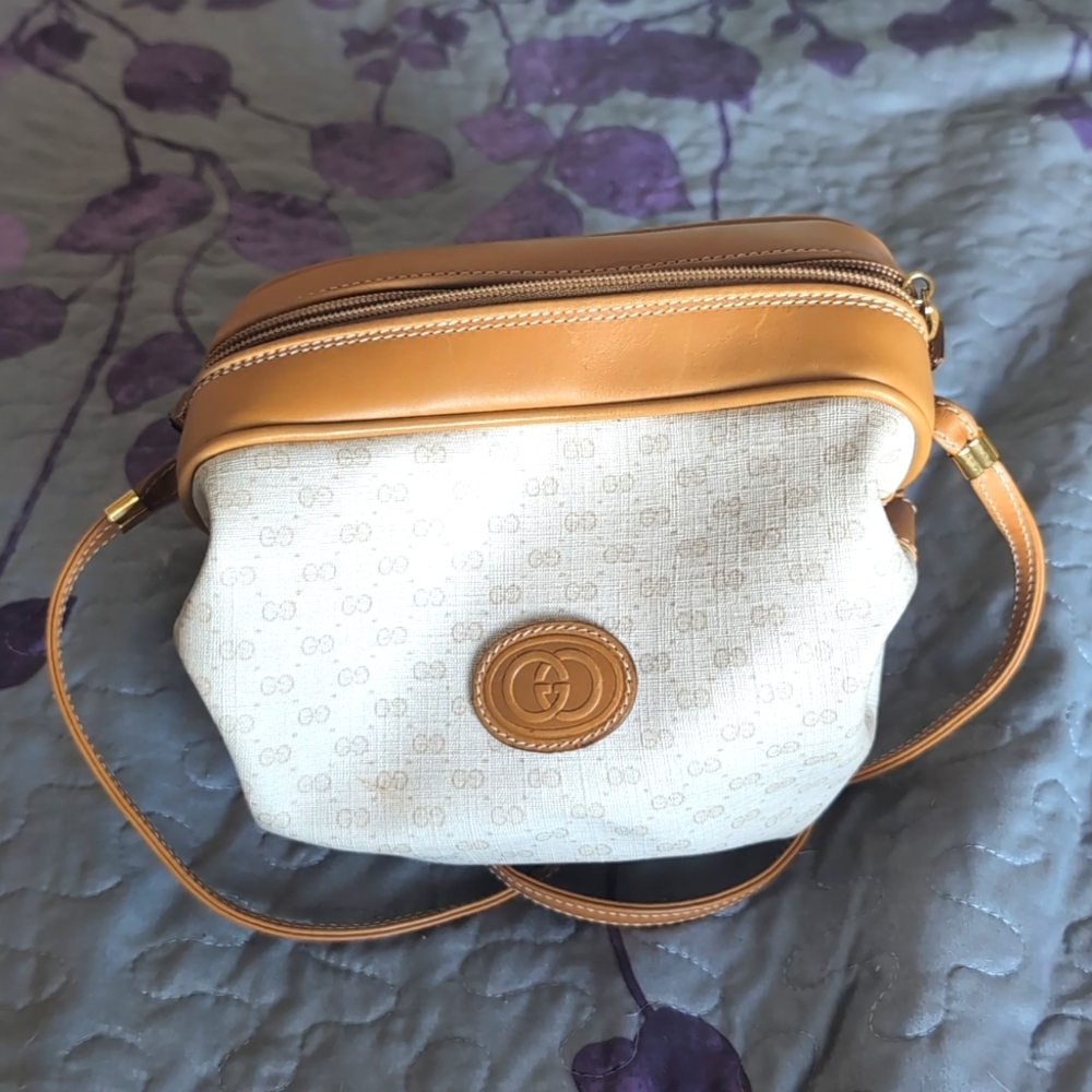 Gucci Monogram Teardrop criss cross bag